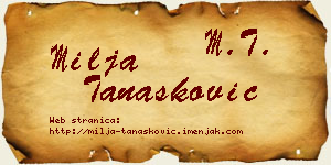 Milja Tanasković vizit kartica